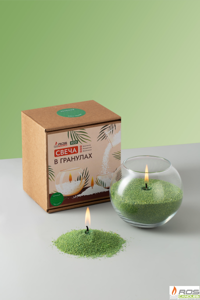 Насыпная свеча "Шар" 12*10 см, цвет "Зелёный"