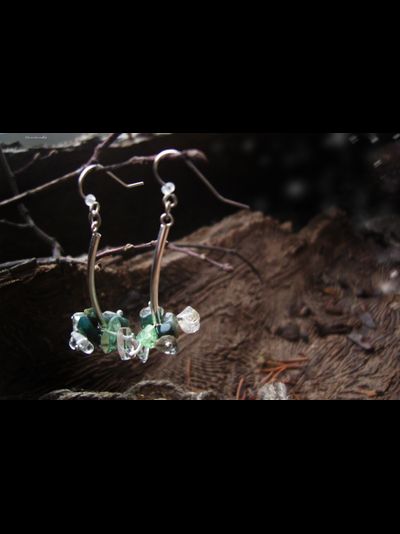 Благотворительность. Серьги в лесном стиле "Хрустальная пора"