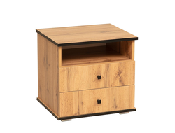 Спальня ЛИБЕРТИ - Тумба прикроватная 51.17 (опора 20мм) Дуб Вотан/Черный