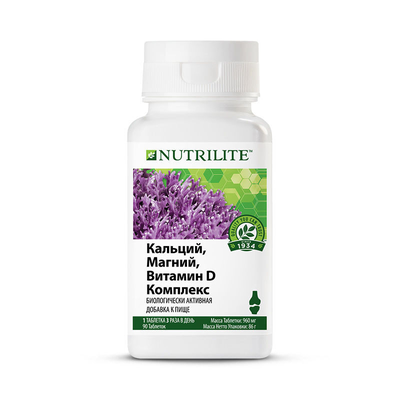 УКРЕПЛЕНИЕ КОСТЕЙ И СУСТАВОВ Nutrilite™ Кальций, магний, витамин D комплекс, 90 таб.