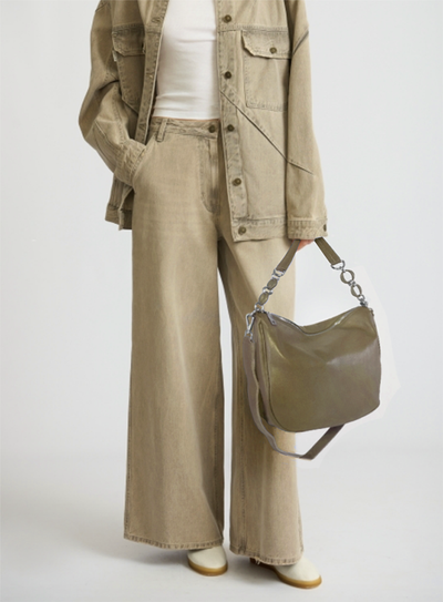 (АРТИКУЛ: 10066/1) СУМКА ЖЕНСКАЯ, НЕБОЛЬШАЯ, НАТУРАЛЬНАЯ КОЖА, ТЕМНО-БЕЖЕВАЯ, С ПЛЕЧЕВЫМ РЕМНЕМ