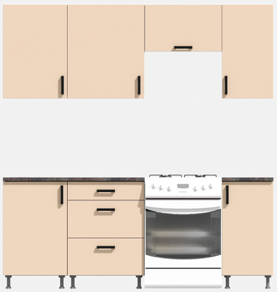 Кухня Эконом 1,5 метра (1100х400) Цвет: Фон бежевый/Фон бежевый