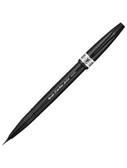 Ручка-кисть PENTEL (Япония) "Brush Sign Pen Artist", линия письма 0,5-5 мм, серая, SESF30C-N