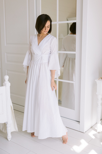 Будуарное платье-халат (белое)