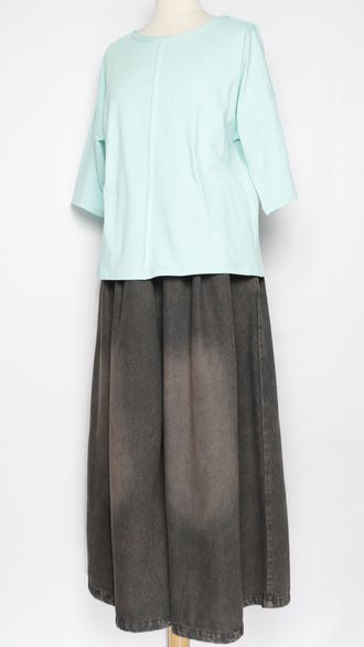 Футболка "Шов спереди" бирюзовая р.48