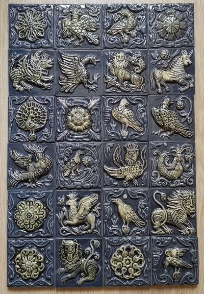 Изразцовая плитка "Древние символы" // 10*10