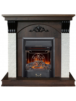 Real Flame "Corfino" (орех фактурный NT-F316) с очагом Majestic S Lux