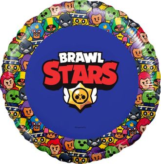 Шар (18''/46 см) Круг, Brawl Stars, Звездные бойцы, Синий