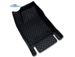 Коврики ЭЛИТ 3D черная экокожа и черная отстрочка ромб