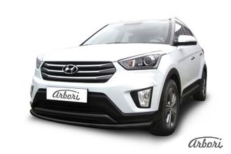 Защита переднего бампера d57 радиусная Arbori черн. для HYUNDAI Creta 2016-нв ( AFZDAHCRET4WD05B )