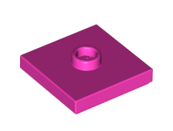 Plate, Modified 2 x 2 with Groove and 1 Stud in Center (Jumper), Dark Pink (87580 / 6134285)