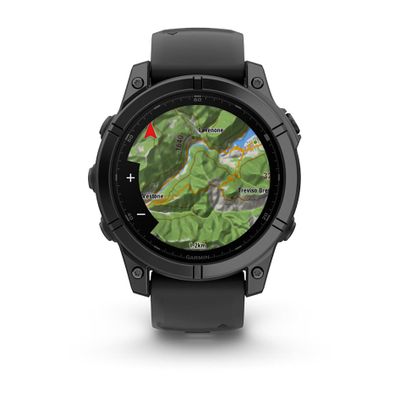 Умные часы Garmin Fenix E - 47 мм, AMOLED серый безель, черный силиконовый ремешок (010-03025-01)
