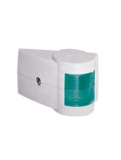 Огонь бортовой зеленый 55х86х46 мм белый корпус