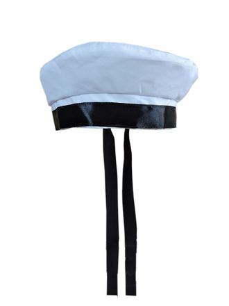 Бескозырка моряка ткань хб (цвет черно-белый) 54-56 размера