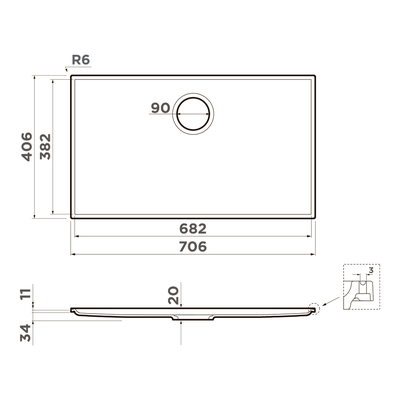 Мойка OMOIKIRI KITEN 70-INT