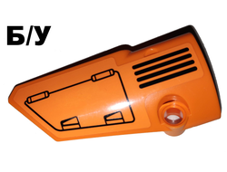 ! Б/У - Technic, Panel Fairing # 3 Small Smooth Long, Side A with Hatch and Grille on Orange Background Pattern Sticker - Set 42038, Orange (64683pb046) - Б/У