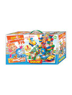 Детский развивающий конструктор Bauer Фиксики 214 деталей. Нолик и Симка - 2 объемные фигурки в Наборе!
