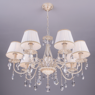 Люстра 3637/7 белый с золотом/прозрачный хрусталь Strotskis Eurosvet