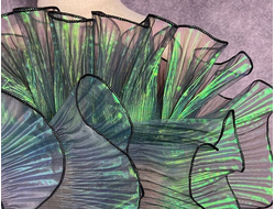 ПЛИССИРОВАННАЯ КРУЖЕВНАЯ ЛЕНТА, 13 СМ. АРТ. К-00037, 10 м. ЦВЕТ: Изумрудный