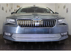 Защита радиатора Skoda Superb 2015- (2 части) chrome PREMIUM