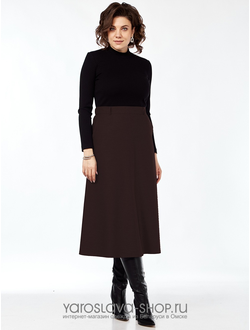 2960.Женская юбка А-силуэта в коричневом цвете