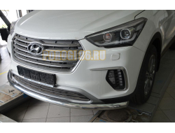 Защита переднего бампера d60 для Hyundai Santa Fe Santa Fe GRAND 2018-