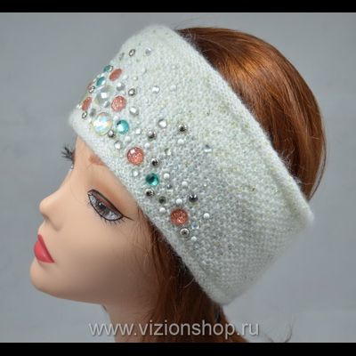 Повязка на голову с камнями Vizio Италия белая