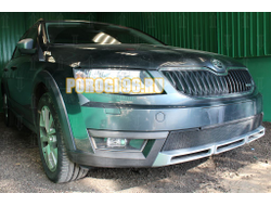 Защита радиатора Skoda Octavia A7 Scout 2013-2017 black