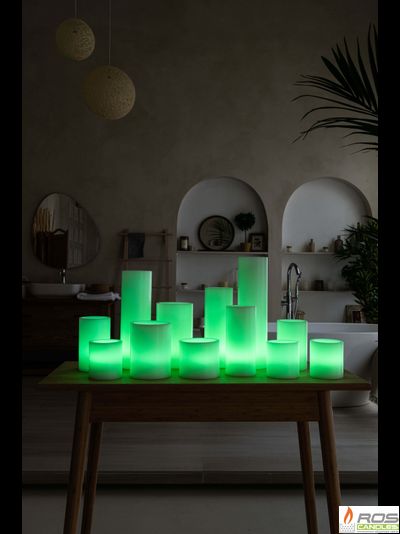 Большой набор LED свечей с парафиновыми плафонами, "Цветной"