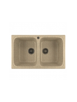 Мойка из искусственного мрамора MIXLINE ML-GM23 двухчашевая 495*775*200мм