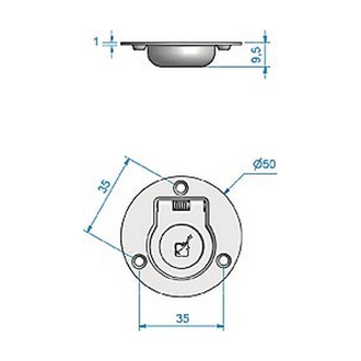 Ручка для пайолов электрополированная Roca 421774 50 мм круглая 9516008054