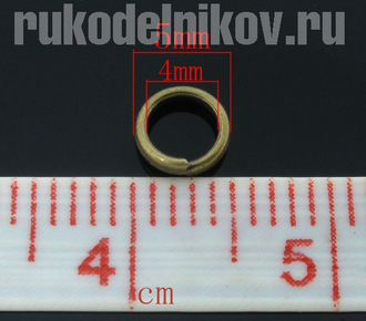 колечки соединительные двойные 5 мм, цвет-античная бронза, 50 шт/уп