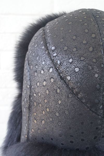 Ушанка "Полярная звезда" цвет черный горох + черный