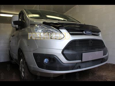 Защита радиатора Ford Tourneo Custom 2012- black верх