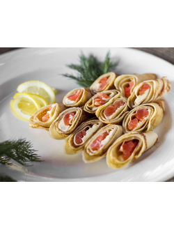 Блинчики с семгой