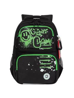 Рюкзак школьный GRIZZLY RB-453-1 Черный - зеленый
