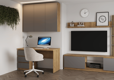 Бостон ШН-001 шкаф навесной Дуб Крафт золотой/Серый шифер