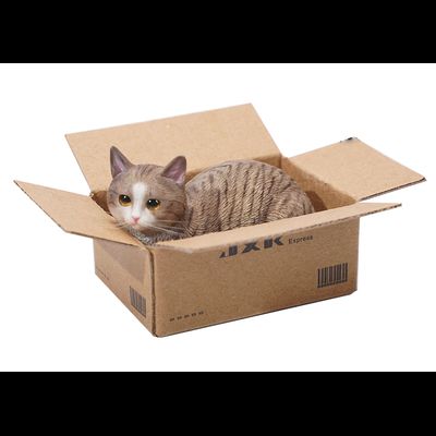 Котик в коробке (серый) - Коллекционная ФИГУРКА 1/6 scale The Cat In The Delivery Box 2.0 (JS2302C) - JXK