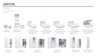 Шкаф Аврора 1-дв Белый