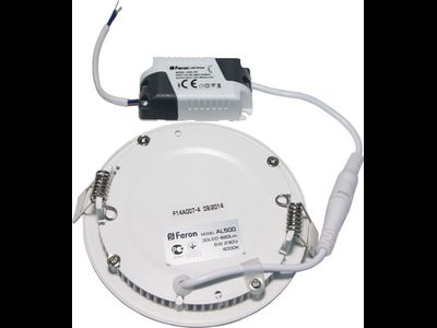 Светильник встраиваемый Feron даунлайт 6W(490lm) 6400K 6K круг 120(105)x18 белый AL500 2799