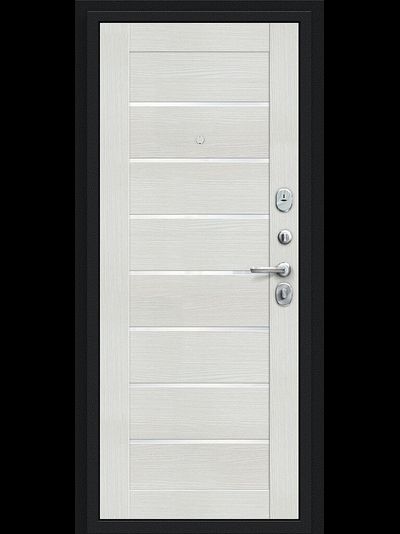 Дверь Входная  "Техно" Bianco Veralinga WW/Букле черное
