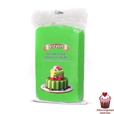 Мастика сахарная Зеленая Визьен Vizyon универсальная, 500г
