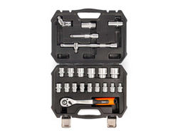 Набор инструментов НАИ-04/22 серия KBT-PROFESSIONAL с торцевыми шестигранными головоками и трещоткой 1/2"