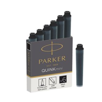 Чернильный картридж PARKER QUINK SHORT 0,5 мл, 6 шт 1950407 (черные)