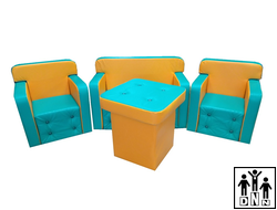 Детская игровая мебель "Комфорт" св.зеленый / желтый