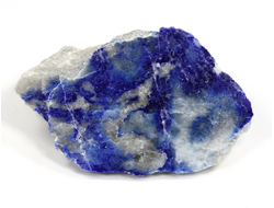 Лазурит, срез полированный с одной стороны, Россия, Малобыстринское м-ние (65*41*30 мм, 66 г) №35273