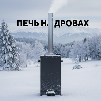 Печь для бассейна и купели на дровах Кристалл (подогрев воды)