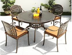 обеденный комплект из литого алюминия Сандаловое дерево