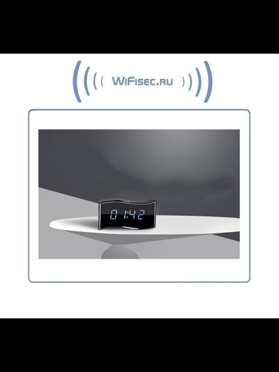 Охранная видеокамера /IP видеоняня WiFi/LAN (Часы настольные, волна)  с аккумулятором с DVR, Full HD (Camwf)