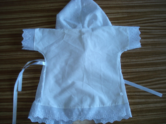 Рубашка крестильная с капюшоном, арт. РК-9 (3 шт/линейка), р-р: 56-62, 68-74, 80-86 (цена за упаковку)